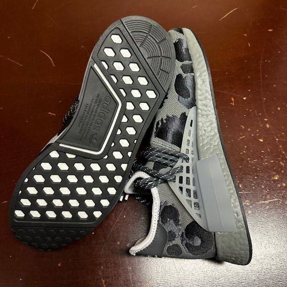 Adidas Mens Ash Gray Hu NMD Animal Print ID1531 Lace Up Sneaker Size US 11.5 - Picture 5 of 6
